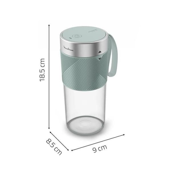 Bärbar mixer - MOULINEX - LM1C0410 - 300 ml - Eukalyptus (grön) - Tyst Eukalyptus