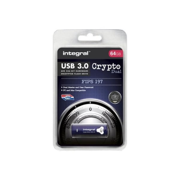 Integral Crypto Dual USB-nyckel - 64 GB - USB 3.0