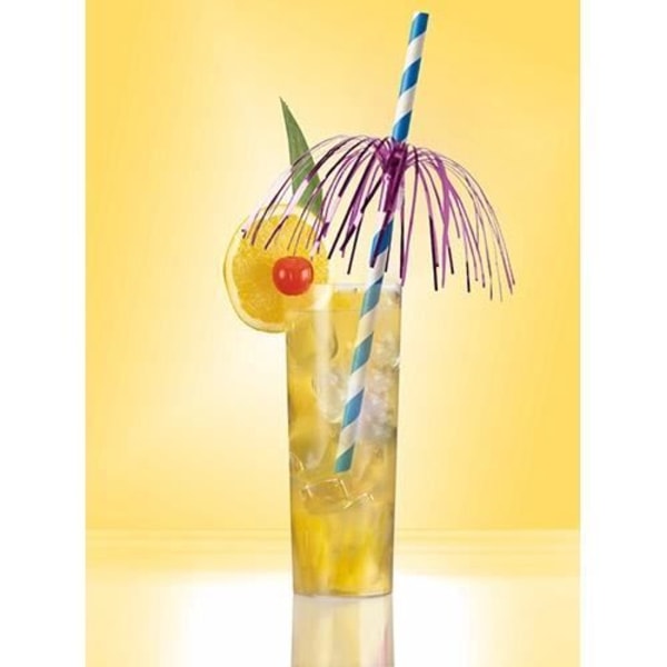 Engångssugrör - Papstar - 87783 - 20 cm - 50 stycken - Blå, Vit
