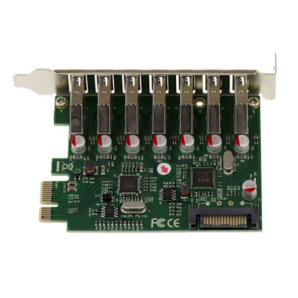 PCI EXPRESS PCIe till USB 3.0 Controller Card 7 horisontella USB3 A-portar med Via VLI VL805 Chipset