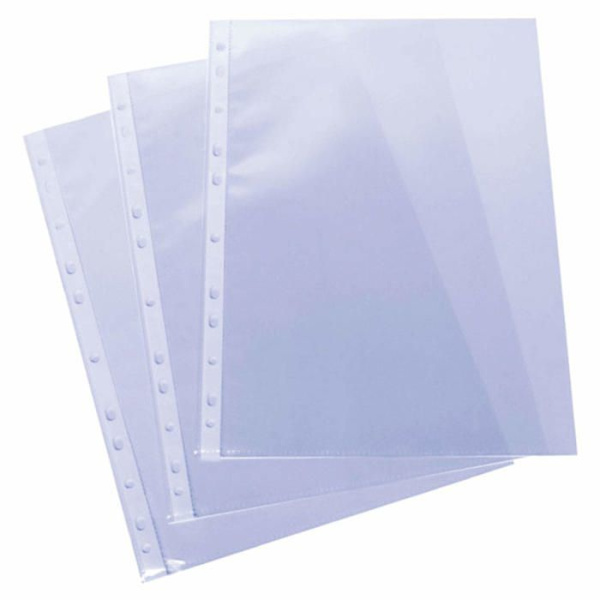 Kathay - 86556500 - . Påse med 50 multiperforerade fickor, A4, 11 perforeringar, standard polypropen