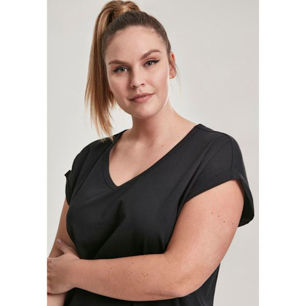 T-shirt dam - Urban Classic - V-ringning - Svart färg - Loose fit - Kort ärm svart XXXXL