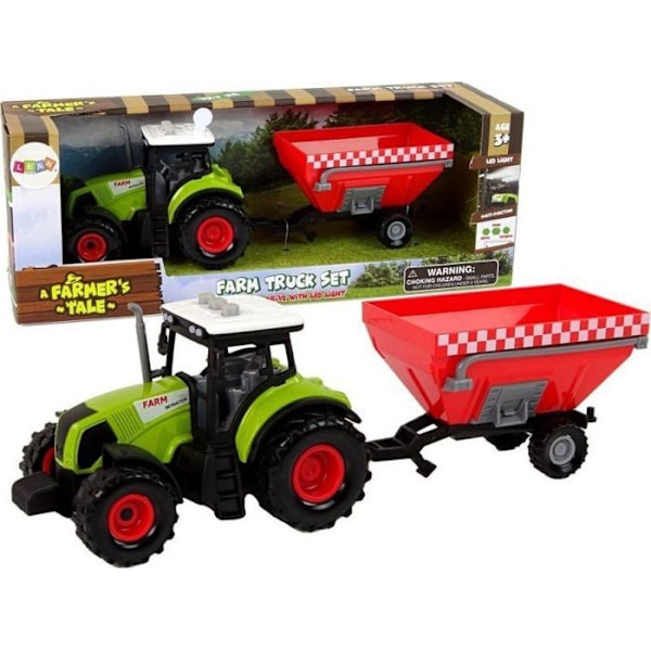 Leantoys - 15217 - Traktor med avtagbar kornvagn i grön färg