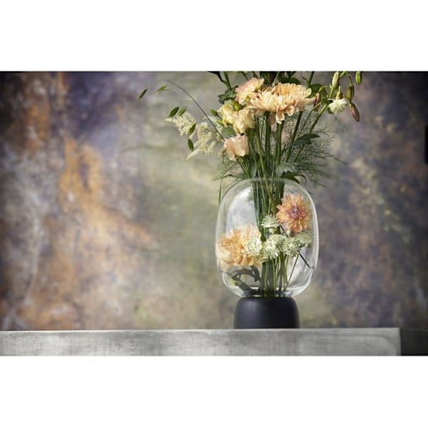 Chicura Soliflore Vas - CB-1010/OC - Morchella Ek Vas/Transparent Glas, H. 27 cm, Ek, Klar, One Size