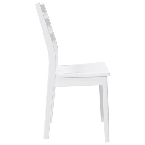 vidaXL Matstolar 2 st vit massiv gummiträ, middagsstol, stol, vardagsrumstol, matstolar, stol 4102521