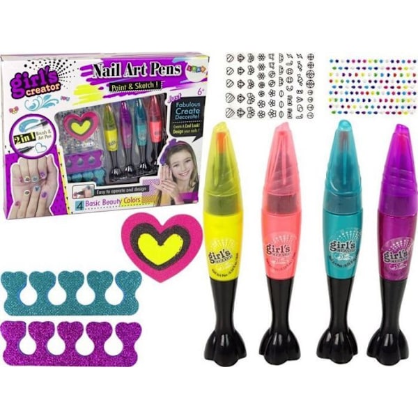 Resin - akrylfärg för naglar - Leantoys pulver - 15452 - Nagelmålningsset, 4 pennor