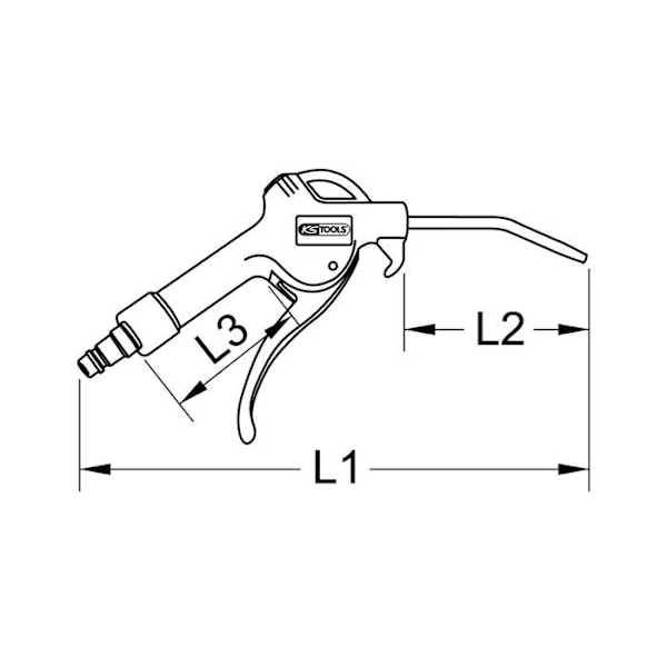 Blåspistol KS TOOLS Med munstycke - 95 mm - 1/4"- 515.1902