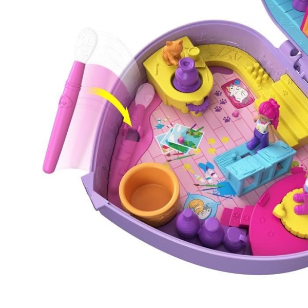 Polly Pocket - Målarverkstadsset - mini-universum docka - 4 år och uppåt Flerfärgad