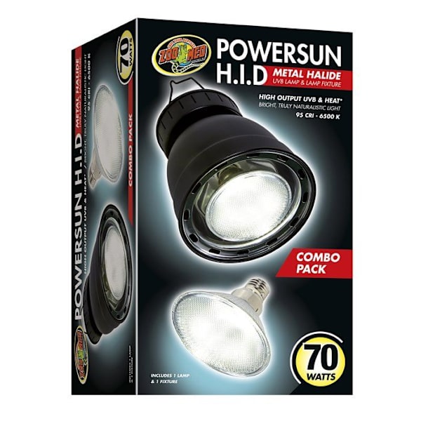 Zoo med Lighting - LF-96E - Powersun H.I.D UVB Lamp Combo Pack för Reptil/Amfibie 70 W