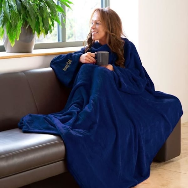 Snug Rug DELUXE filt med ärmar - One Size - Vuxen Fleece - 137 x 183 cm - Marinblå marinblå