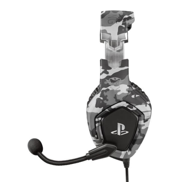 Trust Gaming PS4 och PS5 Gaming Headset med officiell licens för Playstation GXT 488 Forze-G, flexibel hopfällbar mikrofon - grå
