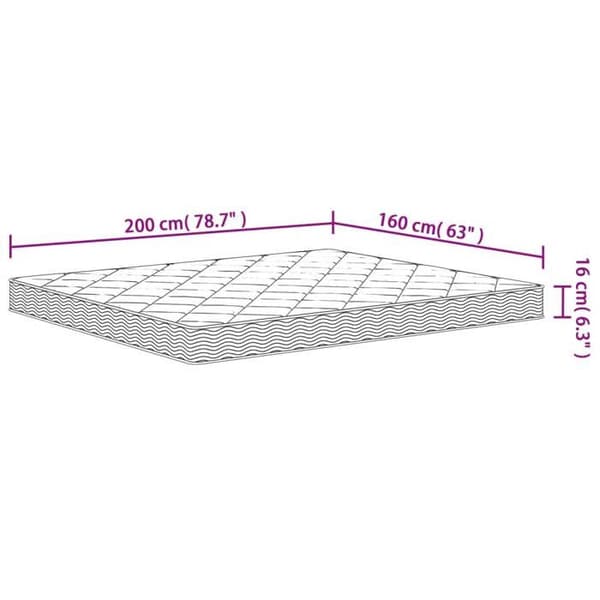 vidaXL Medium Soft Foam Madrass 160x200 cm 373037