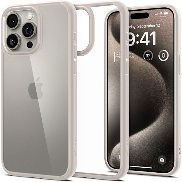 Skal till iPhone 15 Pro Max - Spigen Ultra Hybrid - Naturligt titan Naturligt titan