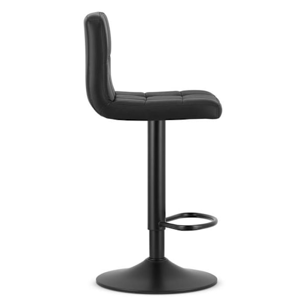 Taburett - OSKAR - PROT - Ekoleder svart - Höjdjusterbar - Kontemporär design Svart