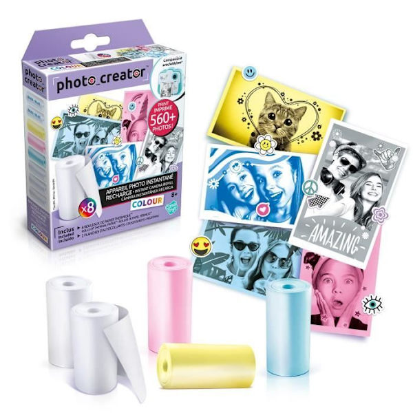 Canal Toys - Instant Camera - Refill Kit med specialfärgade papper - CLK 016 Vit blå