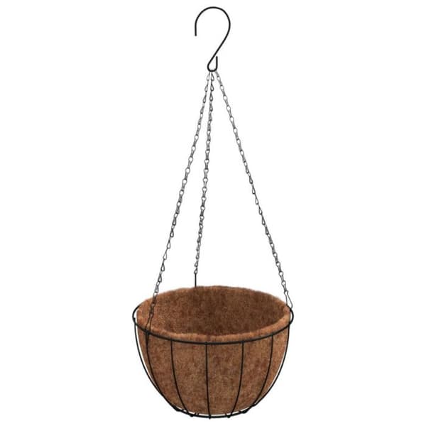 Hängande krukor - VIDAXL - 35x52 cm - Stål - Kokosfoder - Svart Svart