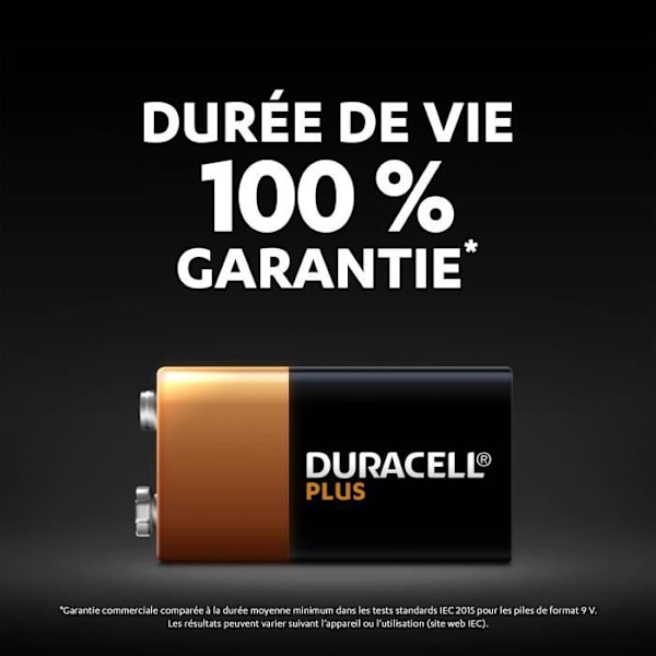 Duracell Plus 9V alkaliska batterier, 6LR61 MN1604, 2 st