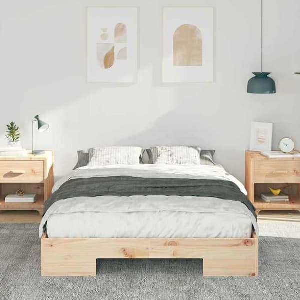 vidaXL Sängram Brun 140 x 190 cm 873034