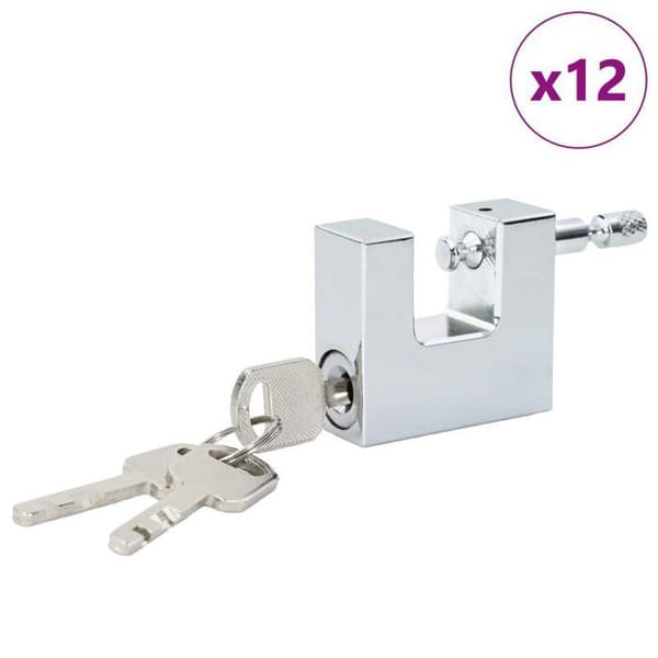 Vidaxl Lås 12 st Silver 5 x 1,9 x 4,5 cm Järn