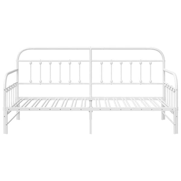 vidaXL Dagbädd Ram Vit 90 x 190 cm Pulverlackerad stål 42002651