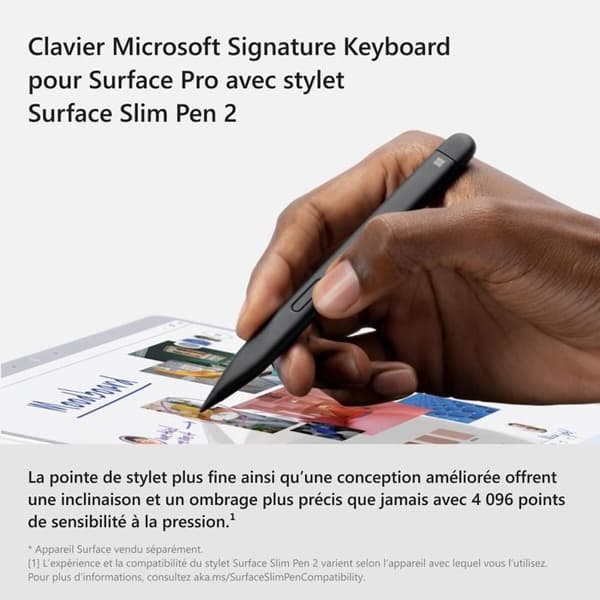 Slim-tangentbord - Microsoft - Surface Pro - Bakgrundsbelyst - Magnetisk - Stylus inkluderad
