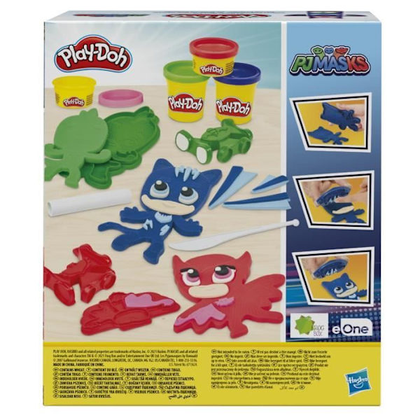 PLAY-DOH - PJ Masks plastkonstaktivitetslåda - 12 krukor giftfri modelllera - från 3 år - Hjältarna Flerfärgad