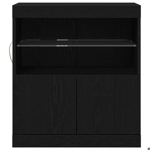 vidaXL Buffé LED Svart 60,5 x 37 x 67 cm Ingenjörsträ 863029