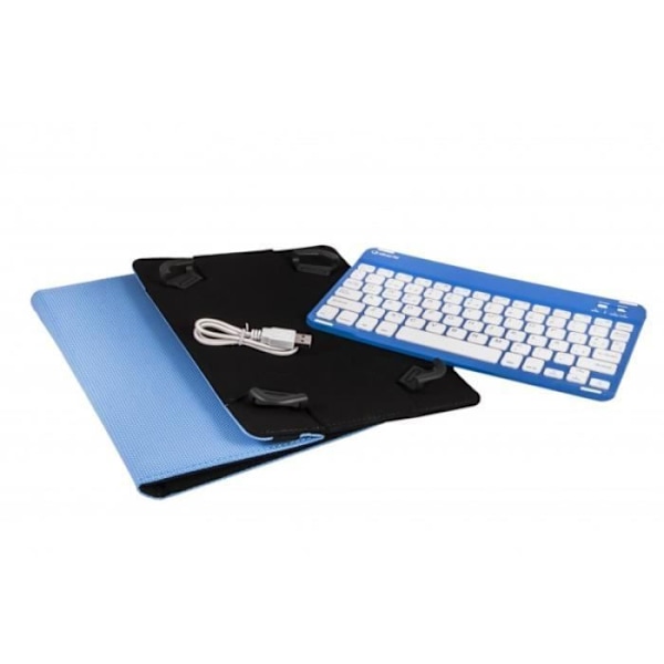 SilverHT 19142, Fällbart fodral, Universal, 25,6 cm (10,1"), Bluetooth, Tangentbord, Svart, Blå, Vit