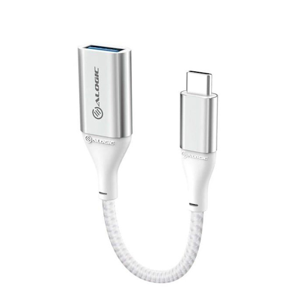 Kabeltillbehör Alogic - ULCAA-SLV - Super Ultra USB 3.1 USB-C auf USB-A Adapter 15cm silver