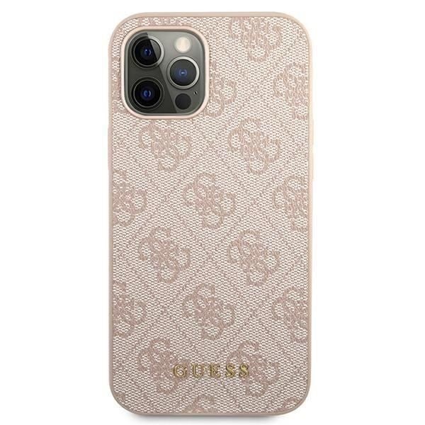 Guess 4G Metal Gold Logo - Fodral för iPhone 12 / iPhone 12 Pro (rosa ( - 3666339005085)