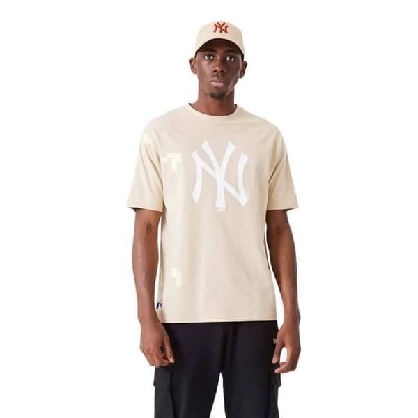 New York Yankees League Essentials oversized T-shirt - NEW ERA - Vit/kamel - Herr - Vuxen Vit/kamel S