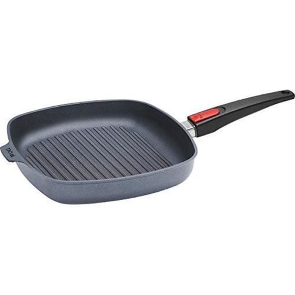 Gjutjärnsstekpanna - Woll - 1628-1dpi - 28 x 28 x 4 cm - Tål 250°C - Avtagbart handtag Svart