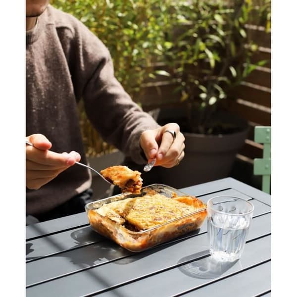 Set med 8 förvaringsskålar - PYREX - Cook & Freeze - Glas - Rektangulär - Speciell fryslock klar och vit