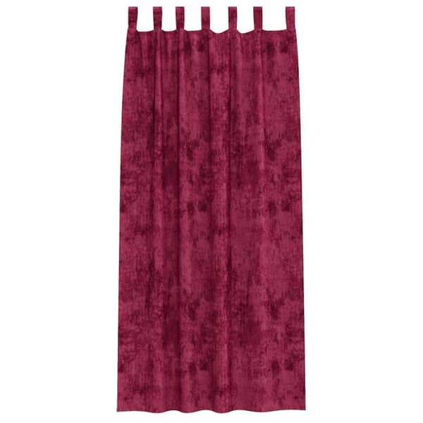 Velourgardiner 2 st med öglor Bordeaux 260x140 cm