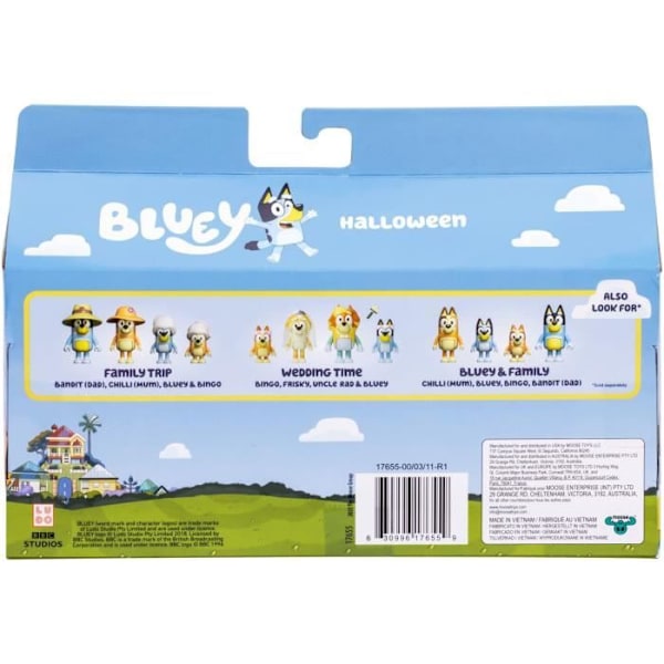 Coffret figurer - BLUEY - Utklädnader - 4 rörliga figurer - Inkluderade tillbehör