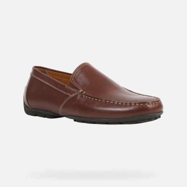 Loafers för män - Geox U MONER - Smidigt brunt läder - Andas komfort Brun 43