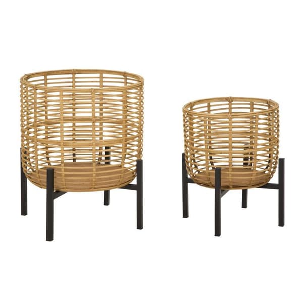 Set med 2 korgkrukor "Elvia" 47cm Natur mångfärgad