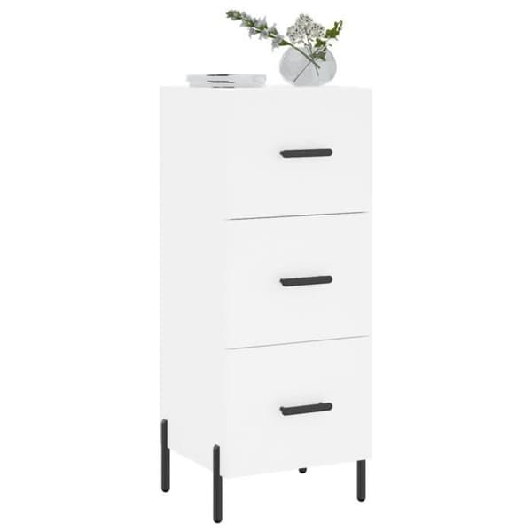 vidaXL Skänk Vit 34,5x34x90 cm Konstruerat trä 828612