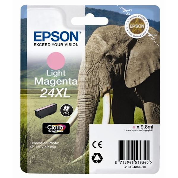 EPSON Cartridge 24XL - Light Magenta - 9,8ml - 740 sidor