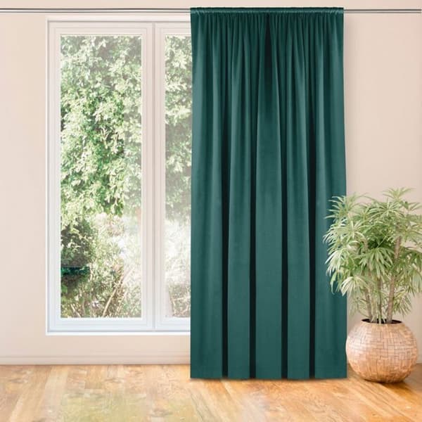 Dubbel gardin - HOMEDE - VILA - Maritim (grön) - 200x270 cm - Polyester sammet maritim
