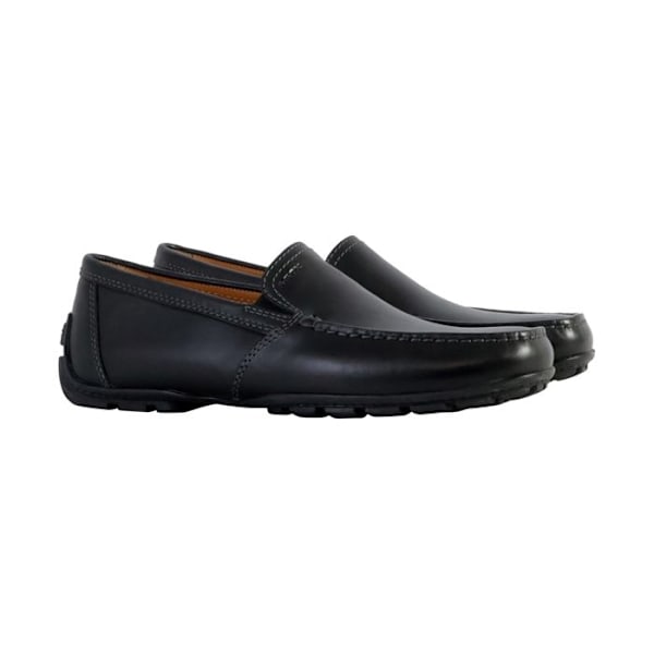 Mocassiner Herr - Geox - U MONER - Slät Läder Svart - Bekväm Andningsförmåga - Gummi Sulor Svart 42