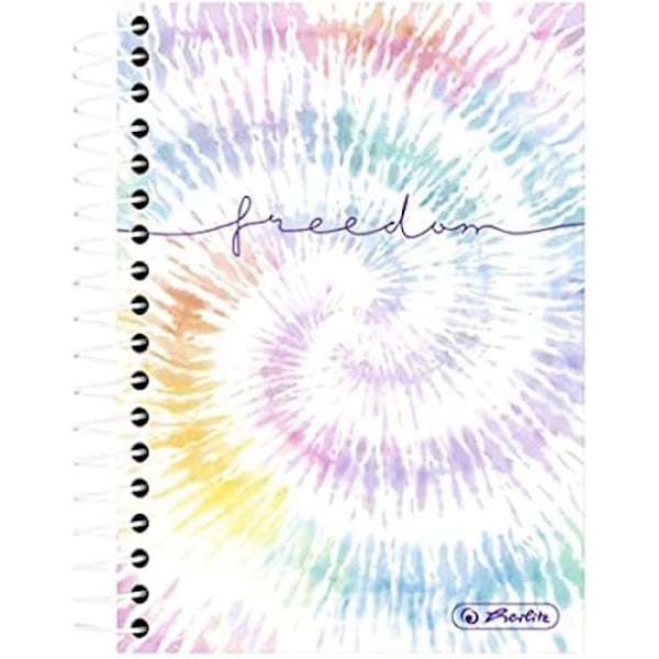 Spiralblock - HERLITZ - New Batik Freedom - 10 x 14 cm - 200 sidor - Träfri papper Vit