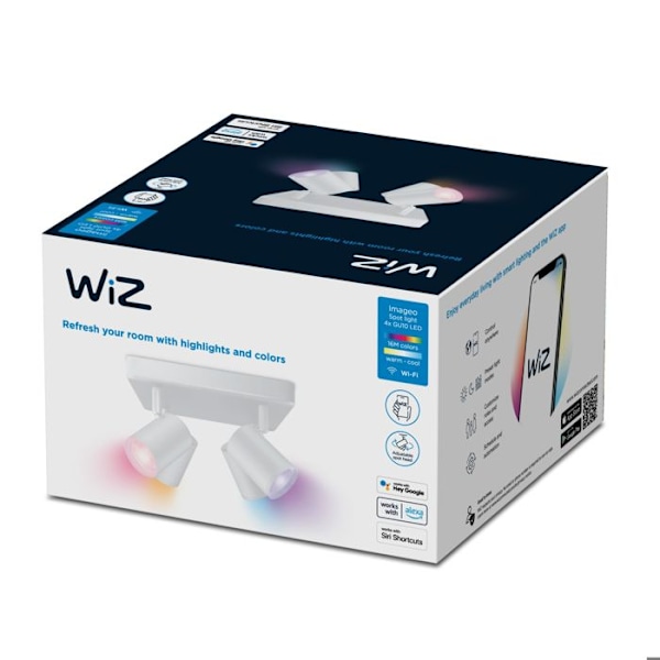 WiZ Wi-Fi IMAGEO färg LED-spotlights, 4x5W, Vit