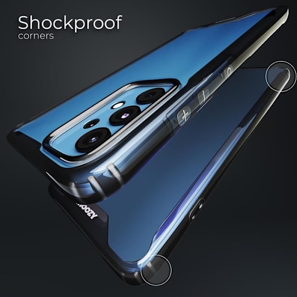 Moozy Xframe Shockproof Fodral för Samsung A32 5G - Transparent Fodral med svart kant, Hybrid Fodral Fodral Två färger