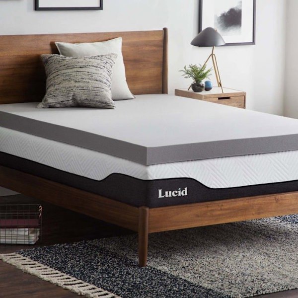 Lucid - LU10162030BT-EU - 10 cm Memory Foam Övermadrass med Bambu Charcoal - Övermadrass 160 x 200 cm