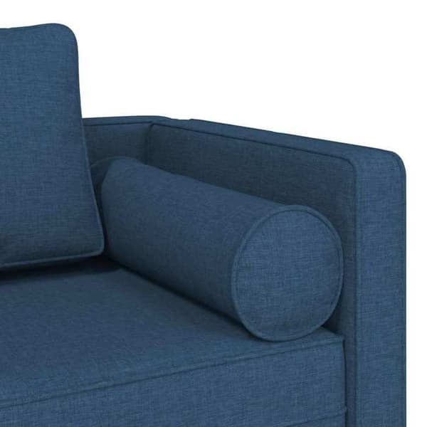 vidaXL Chaise longue med blåa kuddar tyg 4007585 Blå