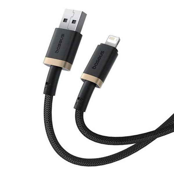 USB till Lightning datakabel, 2,4 A, 1 m - Baseus Dura (P1037780101U01-00) - Guld / Svart