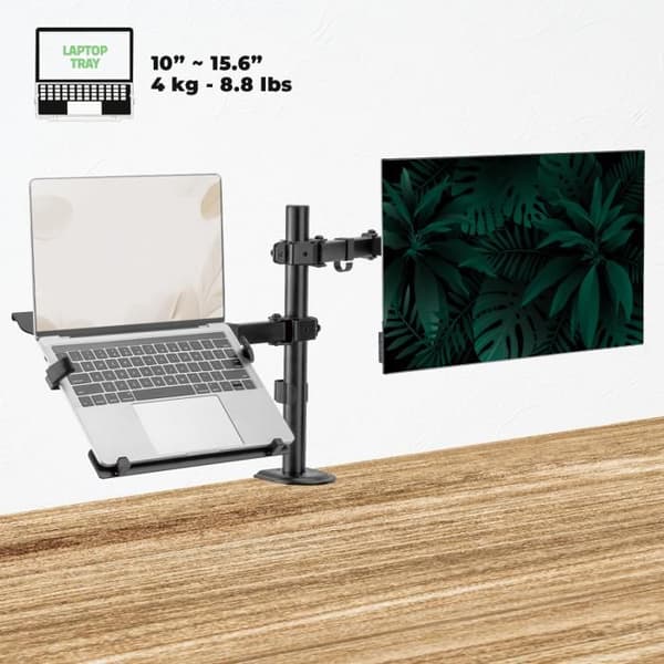 Monitorkonsol - ADVANCE - XtendMounts Flex - Svart - Rörlig arm - Max belastning 9 kg