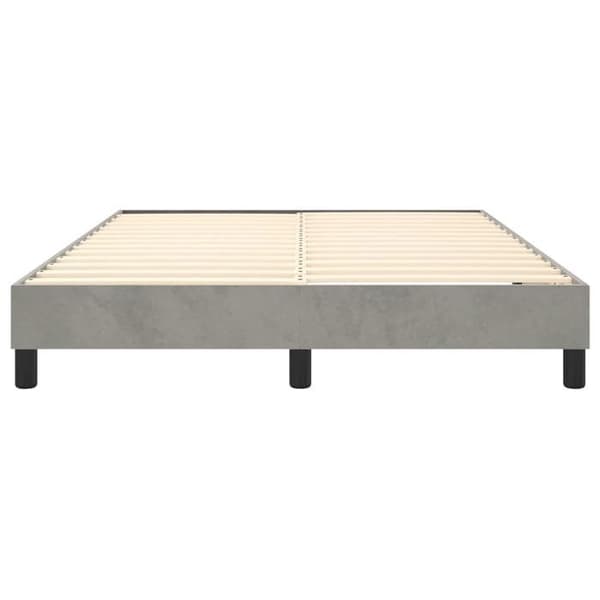 vidaXL Sängram med lameller ljusgrå 140x190 cm sammet 3120766 ljusgrått