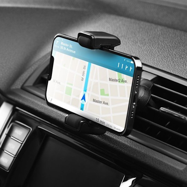 Stöd för FORCELL CARBON H-CF509 bil för smartphone upp till 6,7" - 360° rotation - Monteringsgaller. Svart